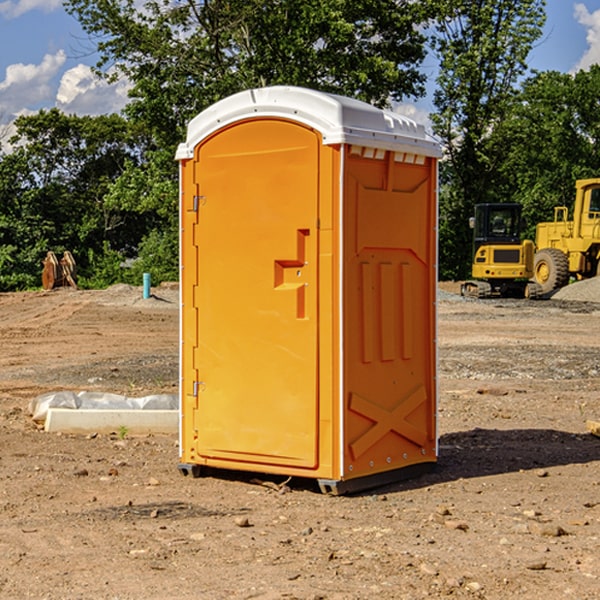 how often are the portable restrooms cleaned and serviced during a rental period in Chicota Texas